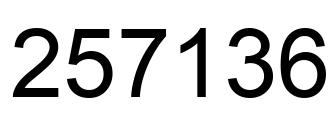 Number 257136 black image