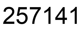 Number 257141 black image