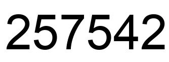 Number 257542 black image