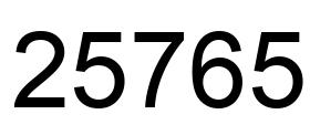 Número 25765 imagen negro