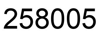 Number 258005 black image