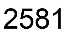 Number 2581 black image