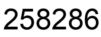 Number 258286 black image