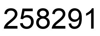 Number 258291 black image