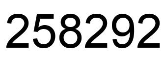 Number 258292 black image