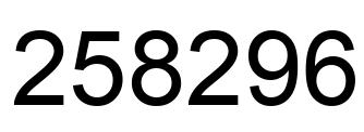 Number 258296 black image