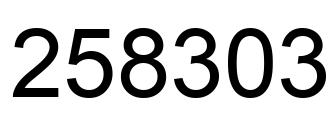Number 258303 black image