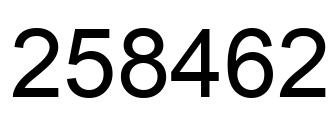 Number 258462 black image