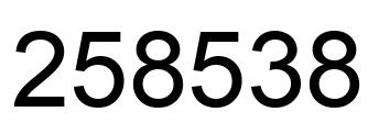 Number 258538 black image