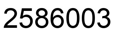 Number 2586003 black image