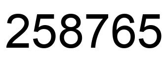 Number 258765 black image