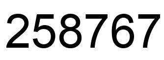Number 258767 black image