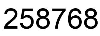 Number 258768 black image