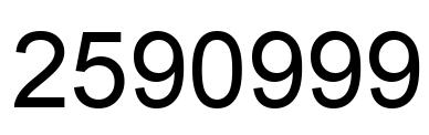 Number 2590999 black image