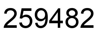 Number 259482 black image