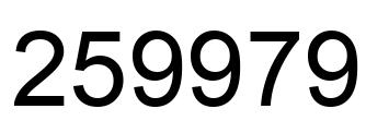 Number 259979 black image