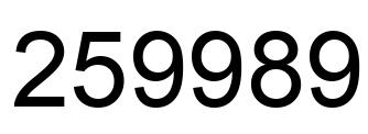 Number 259989 black image