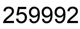 Number 259992 black image