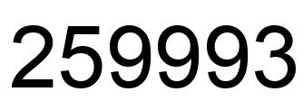 Number 259993 black image