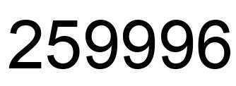Number 259996 black image
