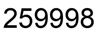 Number 259998 black image