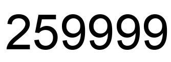 Number 259999 black image
