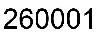 Number 260001 black image