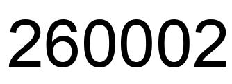 Number 260002 black image