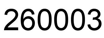 Number 260003 black image