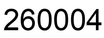 Number 260004 black image