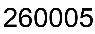 Number 260005 black image