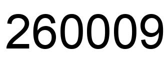 Number 260009 black image