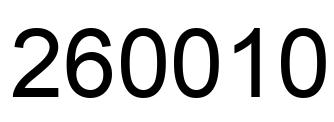 Number 260010 black image