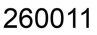 Number 260011 black image