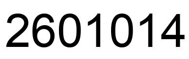 Number 2601014 black image