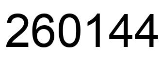 Number 260144 black image