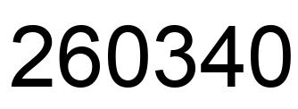 Number 260340 black image