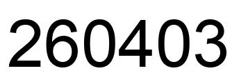 Number 260403 black image