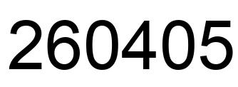 Number 260405 black image