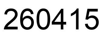 Number 260415 black image