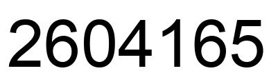 Number 2604165 black image