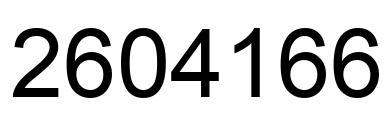 Number 2604166 black image