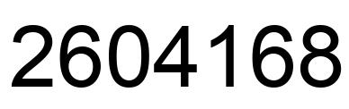 Number 2604168 black image
