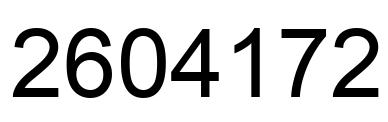 Number 2604172 black image