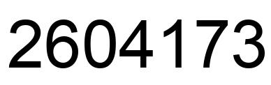 Number 2604173 black image