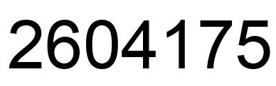 Number 2604175 black image
