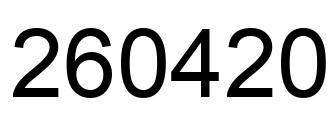 Number 260420 black image