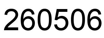 Number 260506 black image
