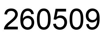 Number 260509 black image