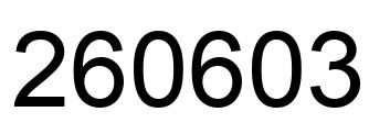 Number 260603 black image